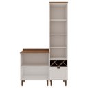 Ver imagem 4 de Conjunto de Banheiro Modulado 100% MDF Americano 2 Peças com Armário de Vidro Iluminata Branco/Ébano Fosco