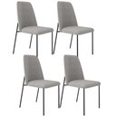 Ver imagem 1 de Kit 04 Cadeiras Decorativa Estofada para Sala de Jantar Bella L02 Linho Cinza Escuro - Lyam Decor