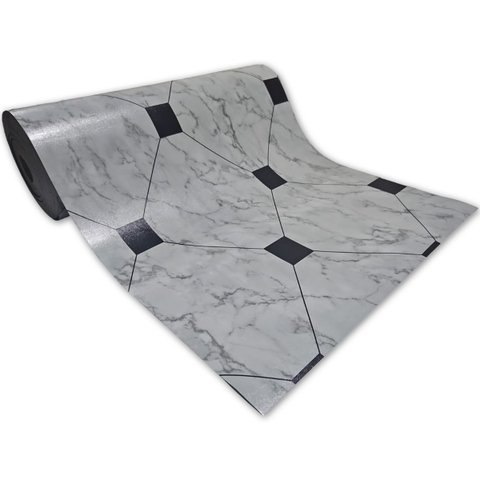 Passadeira em Manta Vinilico Similar Laminado 0,50x5,00 Marmore Carrara