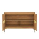 Ver imagem 3 de Balcão Buffet Paraty 113 Cm Laminado Pés Metal e Palhinha Amêndoa