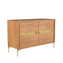 Ver imagem 2 de Balcão Buffet Paraty 113 Cm Laminado Pés Metal e Palhinha Amêndoa