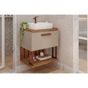Ver imagem 1 de Bancada de Banheiro Balcão Duna 1 Porta C- Cuba 60cm Cappuccino-freijo - Mgm