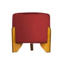 Ver imagem 1 de Puff Decorativa para Sala Thor Base Madeira Maciça Veludo:Vermelho