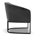 Ver imagem 4 de Poltrona Stella Corano Preto com Linho Grafite A26 Base Industrial Preto - D’Rossi