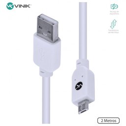 Cabo Usb X Micro Usb B 2.0 5 Pinos 2 Metros Branco - Musb-2 - 1