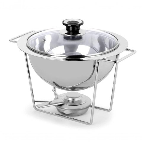 Réchaud Inox 3 Litros Tampa de Vidro 4 Peças Sopa Feijão