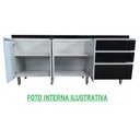 Ver imagem 5 de Gabinete Para Pia 2 Metros 100% Mdf Puxador Alumínio Oferta - Branco