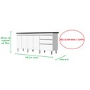 Ver imagem 2 de Gabinete Para Pia 2 Metros 100% Mdf Puxador Alumínio Oferta - Branco