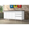 Gabinete Para Pia 2 Metros 100% Mdf Puxador Alumínio Oferta - Branco - 3