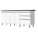 Ver imagem 1 de Gabinete Para Pia 2 Metros 100% Mdf Puxador Alumínio Oferta - Branco