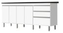 Ver imagem 1 de Gabinete Para Pia 2 Metros 100% Mdf Puxador Alumínio Oferta - Branco