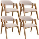 Ver imagem 1 de Kit 04 Cadeiras para Sala de Jantar e Estar Living Estofada Suran L02 Suede Bege - Lyam Lyam Decor