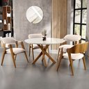 Ver imagem 2 de Kit 04 Cadeiras para Sala de Jantar e Estar Living Estofada Suran L02 Suede Bege - Lyam Lyam Decor