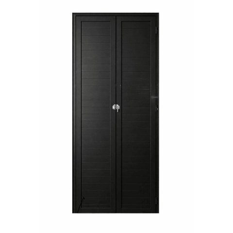 Porta de Correr Alumínio Preto Camarão Lambril Maxx - 210x90 "e"
