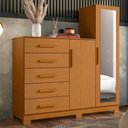 Ver imagem 2 de Cômoda New Master com Espelho, 2 Portas e 5 Gavetas Cinamomo - Móveis Albatroz