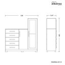 Ver imagem 4 de Cômoda New Master com Espelho, 2 Portas e 5 Gavetas Cinamomo - Móveis Albatroz