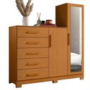 Ver imagem 1 de Cômoda New Master com Espelho, 2 Portas e 5 Gavetas Cinamomo - Móveis Albatroz