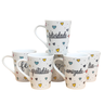 Jogo 6 Canecas Cônicas 220ml Frases Motivacionais -porcelana - 3