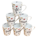 Ver imagem 4 de Jogo 6 Canecas Cônicas 220ml Frases Motivacionais -porcelana