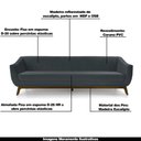 Ver imagem 3 de Sofá 3 Lugares Boomer 210cm PU Cinza - Gran Belo