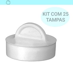 Kit 25 Tampas Plástica Para Válvula Tanque Pia Escoamento - 2
