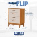 Ver imagem 4 de Cômoda Gaveteiro Infantil Flip Areia Acetinado Savana - Reller