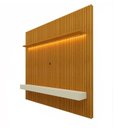 Ver imagem 3 de Rack com Painel Ripado para TV até 90 Polegadas em MDF com LED 250x184cm Naturale Off White Nobre