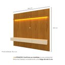 Ver imagem 4 de Rack com Painel Ripado para TV até 90 Polegadas em MDF com LED 250x184cm Naturale Off White Nobre