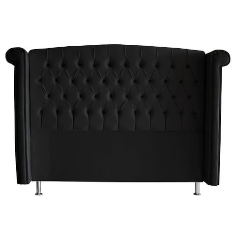 Cabeceira de Cama Box Toquio Casal Queen 160cm Suede Preto