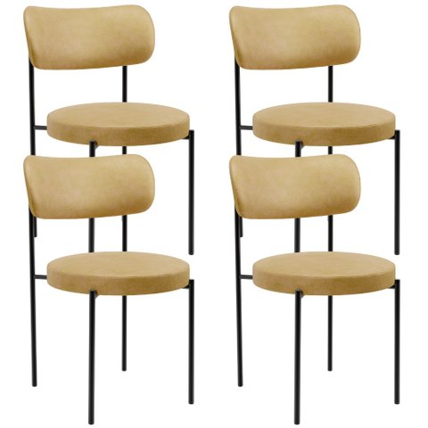 Kit 04 Cadeiras Estofadas para Sala de Jantar Louise L02 Couríssimo Fendi - Lyam Decor