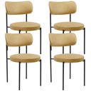 Ver imagem 1 de Kit 04 Cadeiras Estofadas para Sala de Jantar Louise L02 Couríssimo Fendi - Lyam Decor