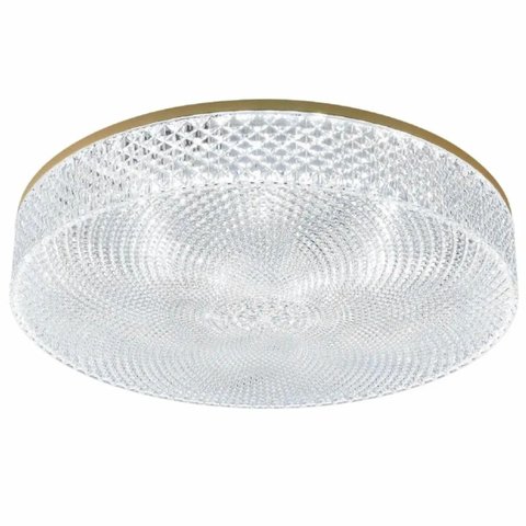 Plafon Beau Redondo Dourado 35cm Sobrepor Led 24w 3000k Bivolt Alumínio e Acrílico