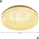 Ver imagem 2 de Plafon Beau Redondo Dourado 35cm Sobrepor Led 24w 3000k Bivolt Alumínio e Acrílico