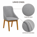 Ver imagem 2 de Conjunto Mesa Jantar 1,60m Off-White 4 Cadeira Verona Linho Cinza Luxo