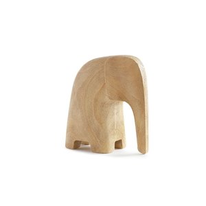 Escultura Decorativa Elefante Bege em Poliresina 12x6cm Mart