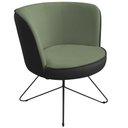 Ver imagem 1 de Poltrona Decorativa Chiara Base Orby Corano Preto/Poliéster Verde Claro - CasaePoltrona