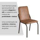 Ver imagem 6 de Kit 6 Cadeiras para Sala de Jantar Estofadas Aço Marrom e Preto Fosco Malibu