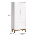 Ver imagem 4 de Berço Americano e Guarda Roupa 2 Portas New Classic Branco com Pés Madeira e Colchão Gazin – Reller