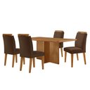 Ver imagem 2 de Mesa de Jantar Olímpia 120cm Mdf Canto Copo e com 4 Cadeiras Athenas