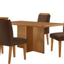 Ver mais imagens de Mesa de Jantar Olímpia 120cm Mdf Canto Copo e com 4 Cadeiras Athenas