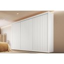 Ver imagem 1 de Guarda Roupa Casal 3 Portas de Correr Ripada e 6 Gavetas York Branco Acetinado - Europa