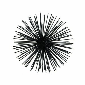 Escultura Decorativa Ouriço Preto em Metal 20cm Mart