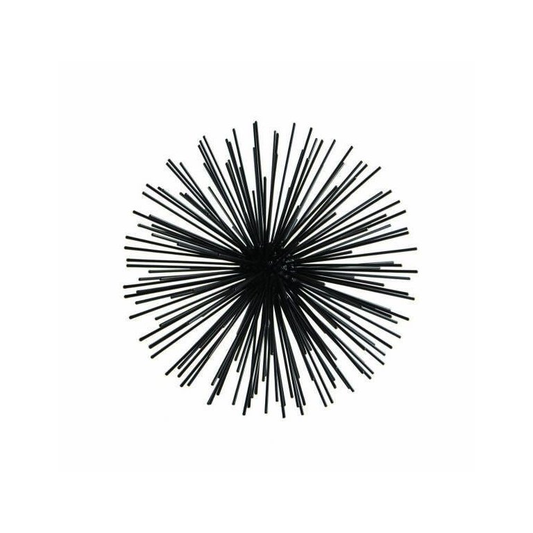 Escultura Decorativa Ouriço Preto em Metal 20cm Mart