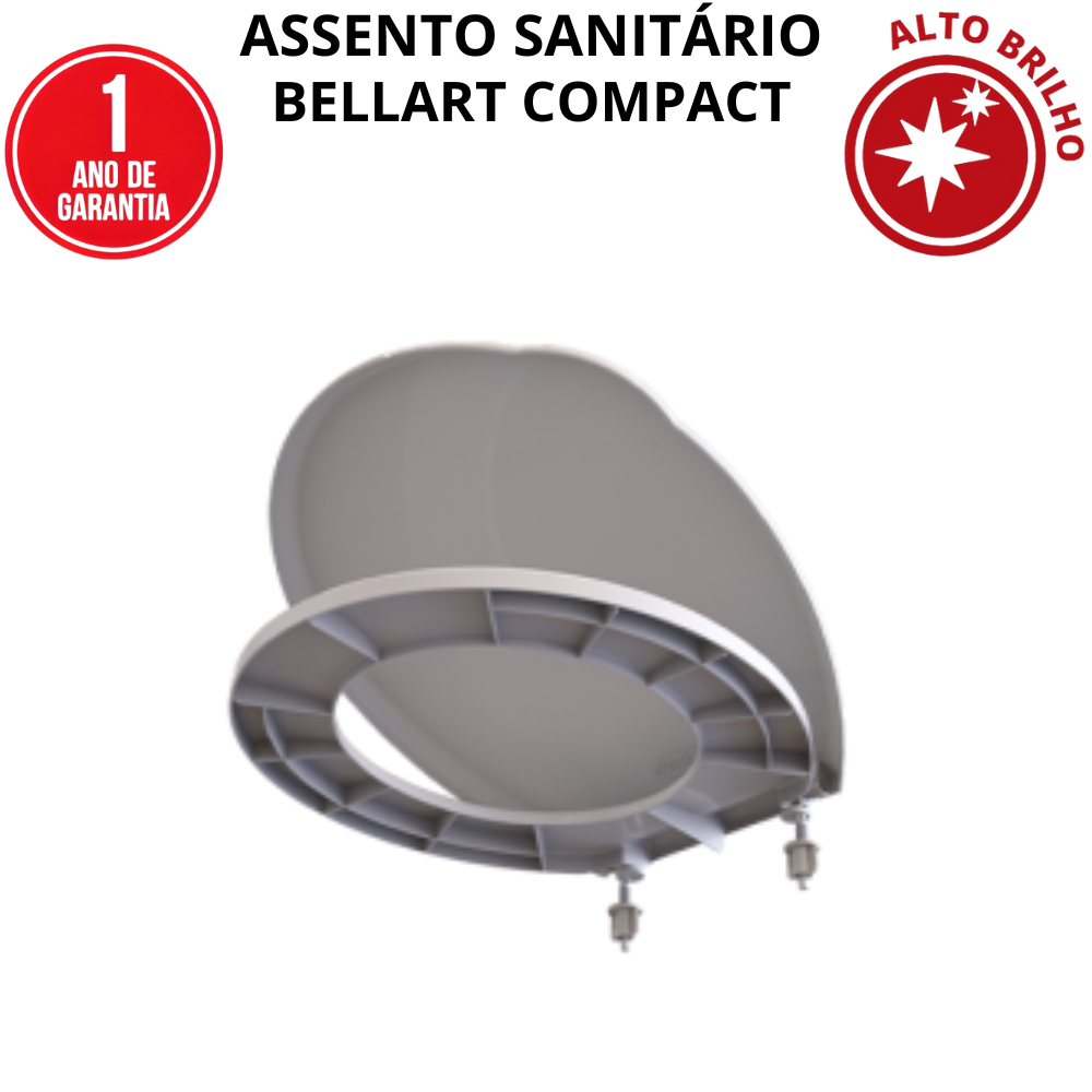 Assento Tampa para Vaso Sanitário Oval Bellart Compact Branco Durín - 2