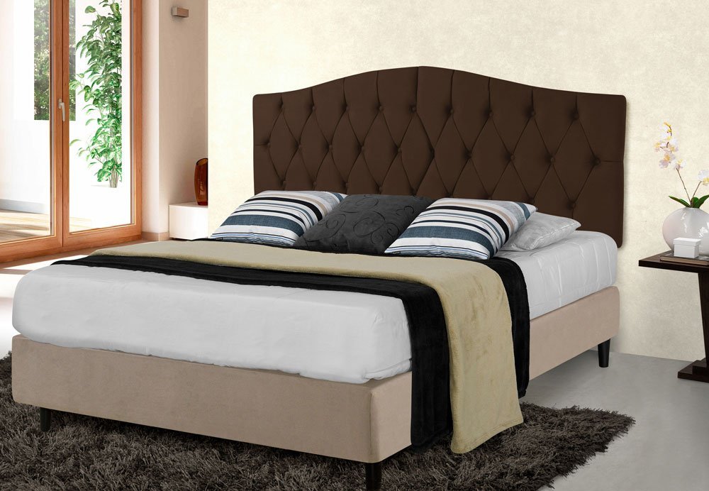 Cabeceira Painel Dubai Estofada Queen Size Marron - 1,60 metros