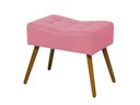 Ver imagem 3 de Kit 2 Poltronas Decorativa Aurora + 1 Puff Retangular Suede Rosa Pés Madeira Mz Decor
