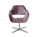 Ver imagem 1 de Poltrona Zara Giratória Base de Metal Veludo Roxo Bella Decor
