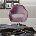 Ver imagem 4 de Poltrona Zara Giratória Base de Metal Veludo Roxo Bella Decor