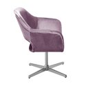 Ver imagem 3 de Poltrona Zara Giratória Base de Metal Veludo Roxo Bella Decor
