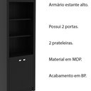 Ver imagem 3 de Armário Estante Alto para Escritório Home Office ME4110 MDP Preto - Gran Belo